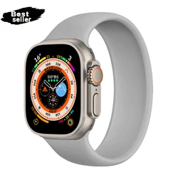 Silicone Solo Loop Strap for Apple Watch - Elastic Belt Bracelet (Gray)