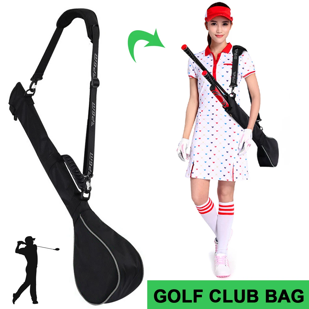 Foldable Golf Stand Carry Bag Soft Rubber Handle Can Hold 3 Clubs Soft Golf Club Bag with Zipper Driving Range for Men and Women