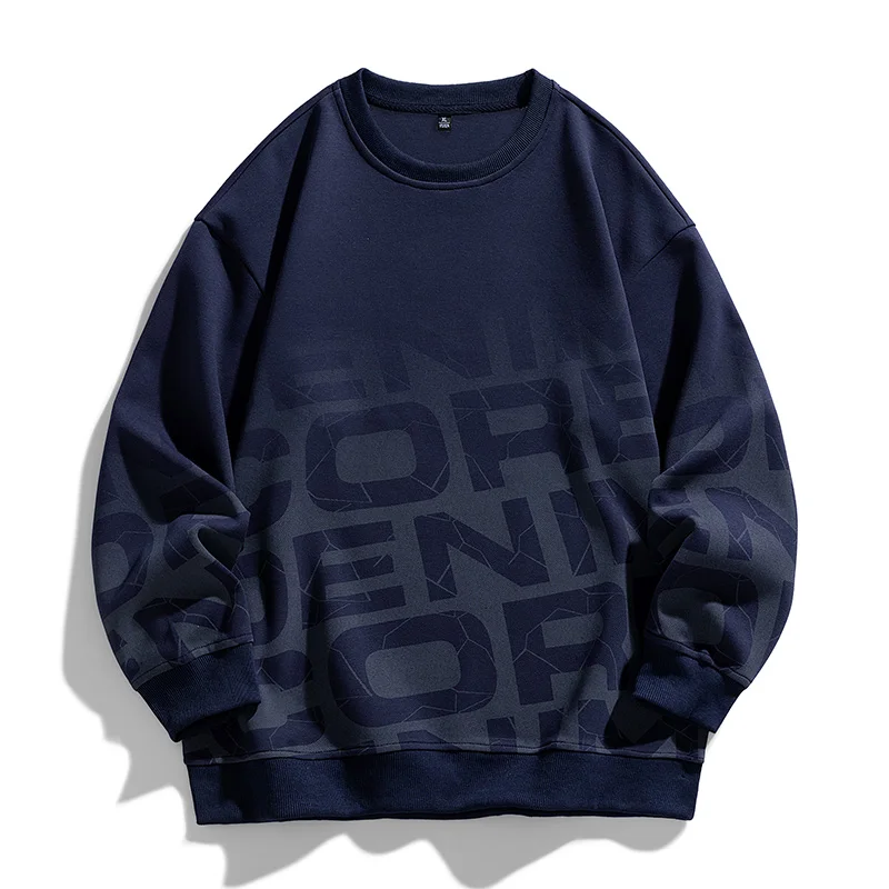 Autumn New Gradient Letter Sweatshirt For Men Harajuku Streetwear Trend Crew Neck Pullovers Oversized Unisex Clothing Male Top