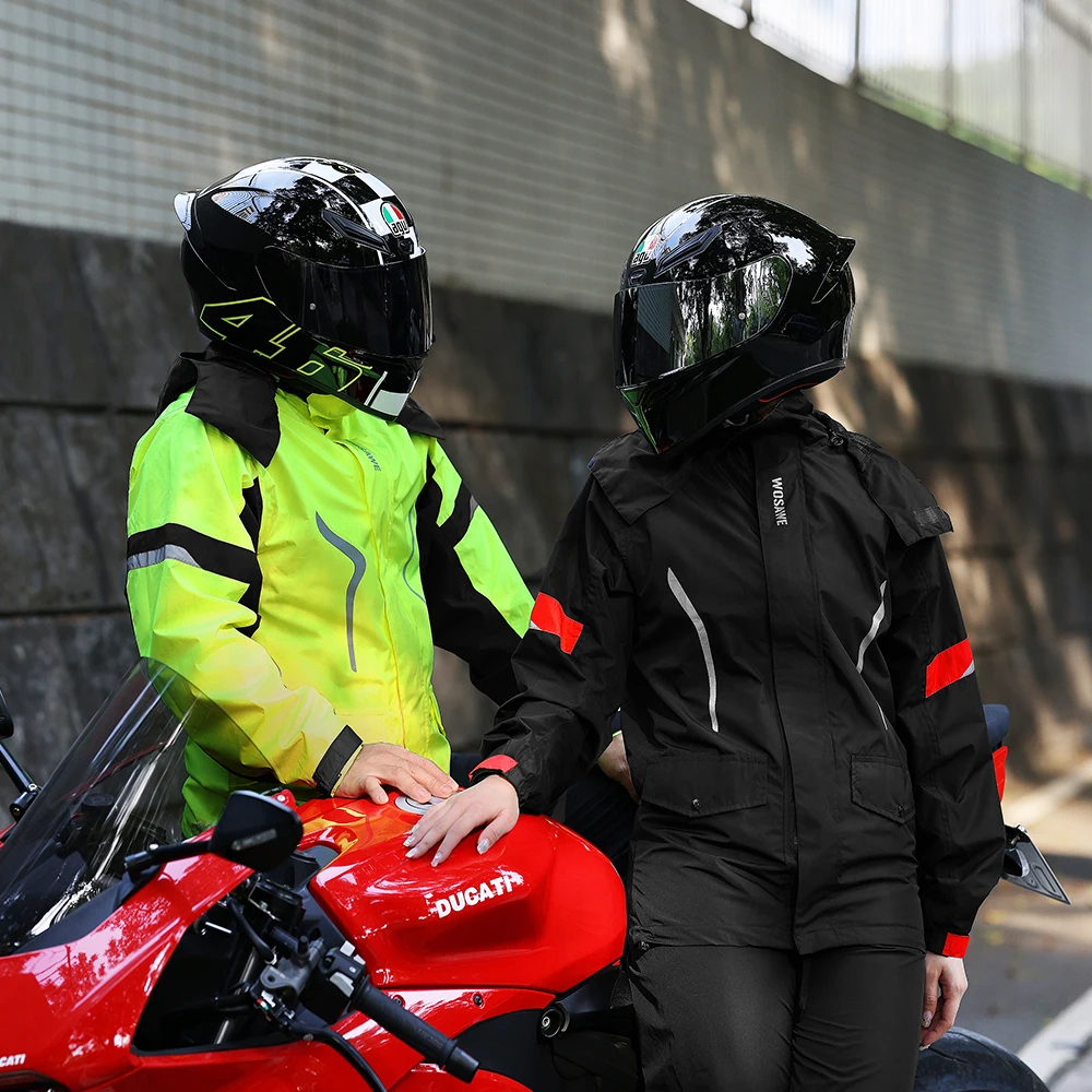 Motorcycle Raincoat Men Women Waterproof Motorcyclist Rider Raincoat Reflective Ebike Electric Scooter Biker Rain Jacket