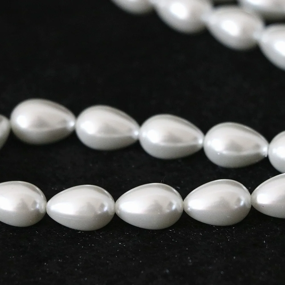 Elegant White Teardrop Pearl Beads for Jewelry Crafting & Design