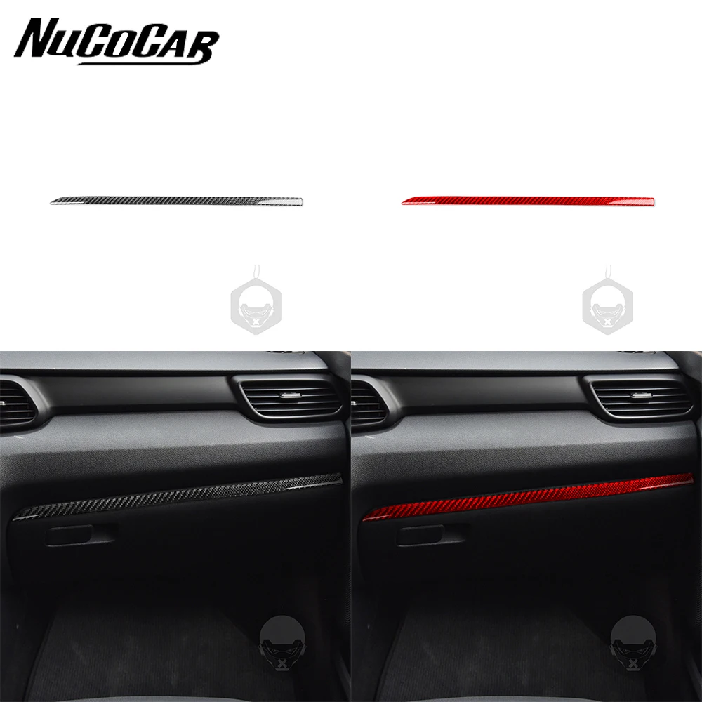

For Hyundai Veloster 2019-2023 Carbon Fiber copilot Glove box Panel Trim strip Car Interior Accessories Decorative Stickers