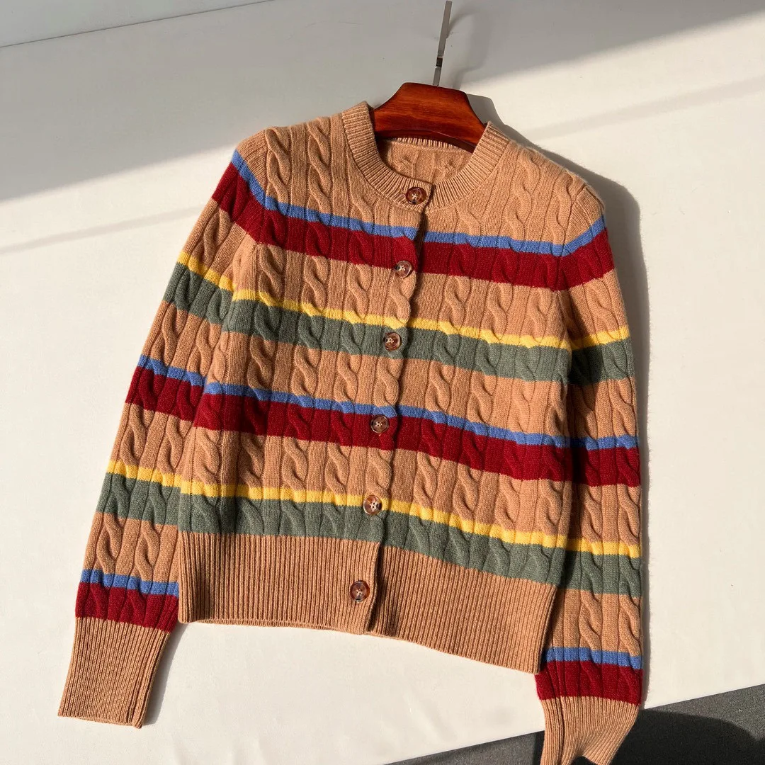 

Casual Striped Cardigan