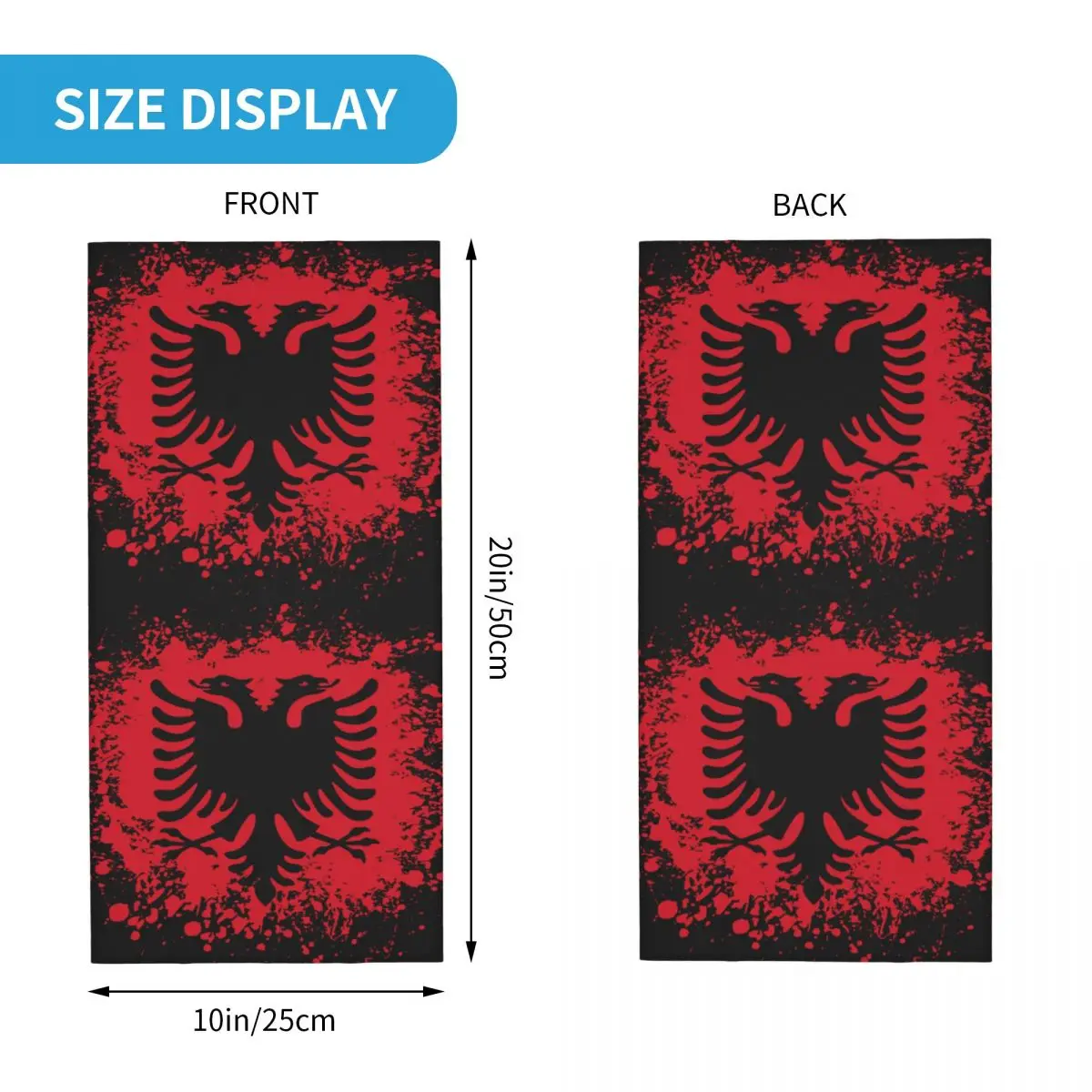 Retro Albania Flag Bandana Neck Gaiter for Hiking Cycling Men Women Wrap Scarf Albanian Eagle Balaclava Warmer bandana scarf hiking scarves bandana neck warmer hiking scarf