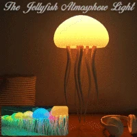 RGB Gradient Jellyfish Atmosphere Bedside Lamp Rechargeable Desk Lamp with Dancing Legs and Touch Sensor Voice Control 1