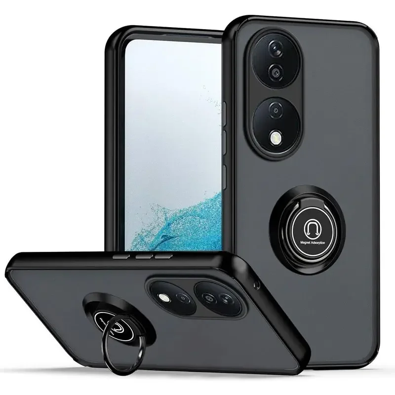 Enhanced Armor Matte Case with Magnetic Ring Holder and Stand – Shockproof, Matte Finish Protective Cover