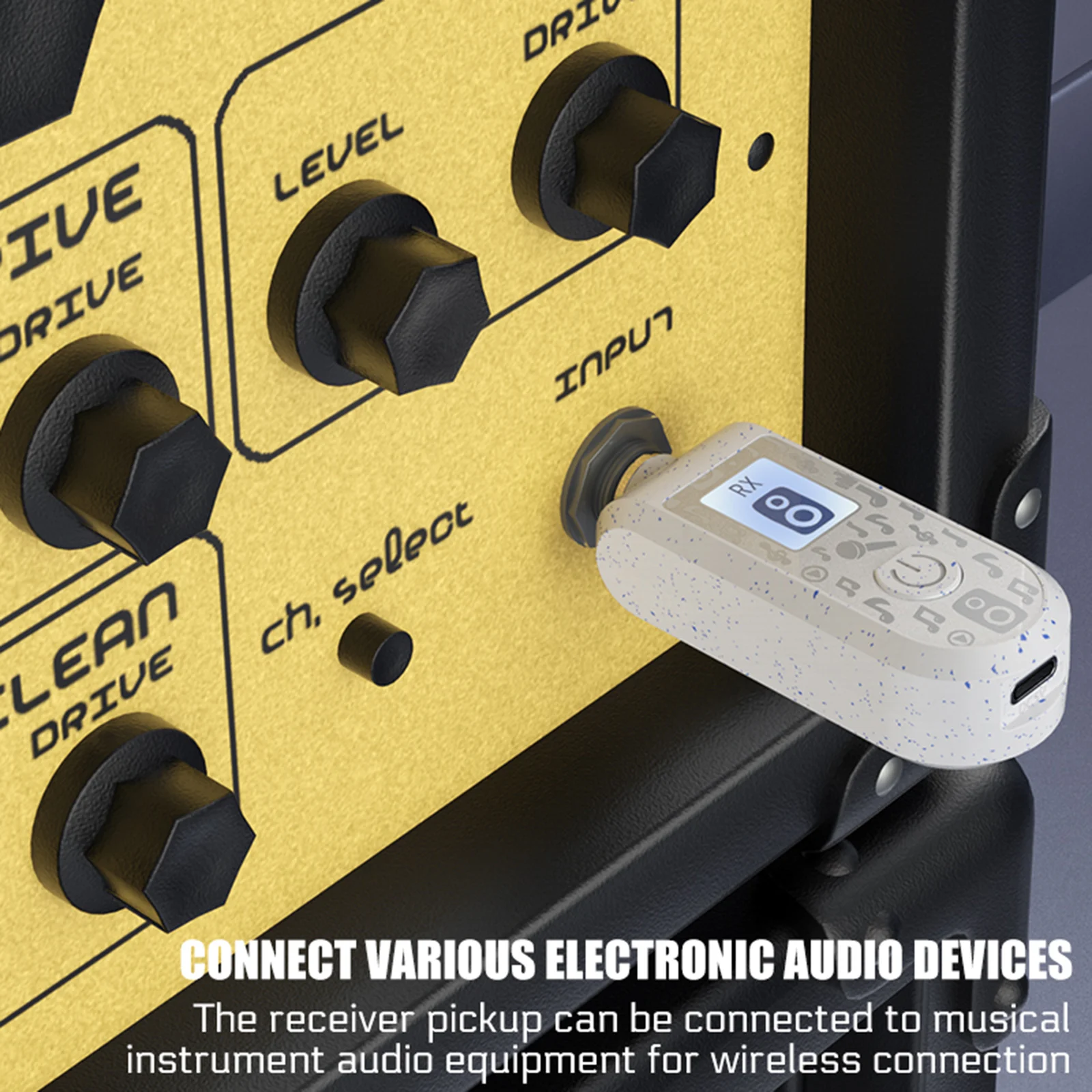 2.4G Wireless Guitar System with Precise Sound Wireless Guitar Audio Transmitter Receiver for Bass Electric Instruments
