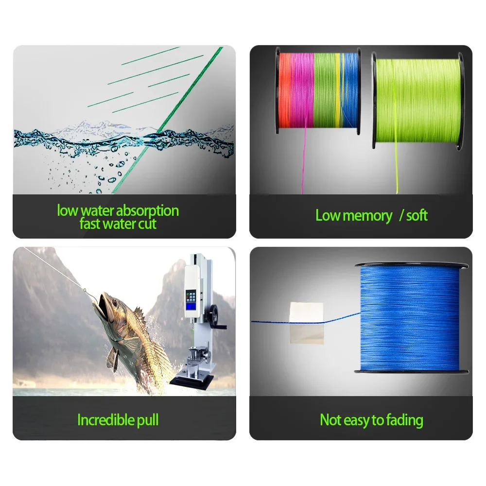 PROXPE 1000M/500M/300M/100M 8-Strand Braided Lines Super Strong Japan Multifilament Pe Carp Wire Pesca 22-90LB Fishing Lure Line