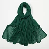 Nouveau Hijab en rayonne froissé pour femmes, écharpe musulmane, châles longs, Turban islamique solide, bandeau Heascarf, bandeau Ramandan