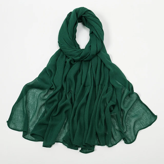 Nouveau Hijab en rayonne froissé pour femmes, écharpe musulmane, châles longs, Turban islamique solide, bandeau Heascarf, bandeau Ramandan
