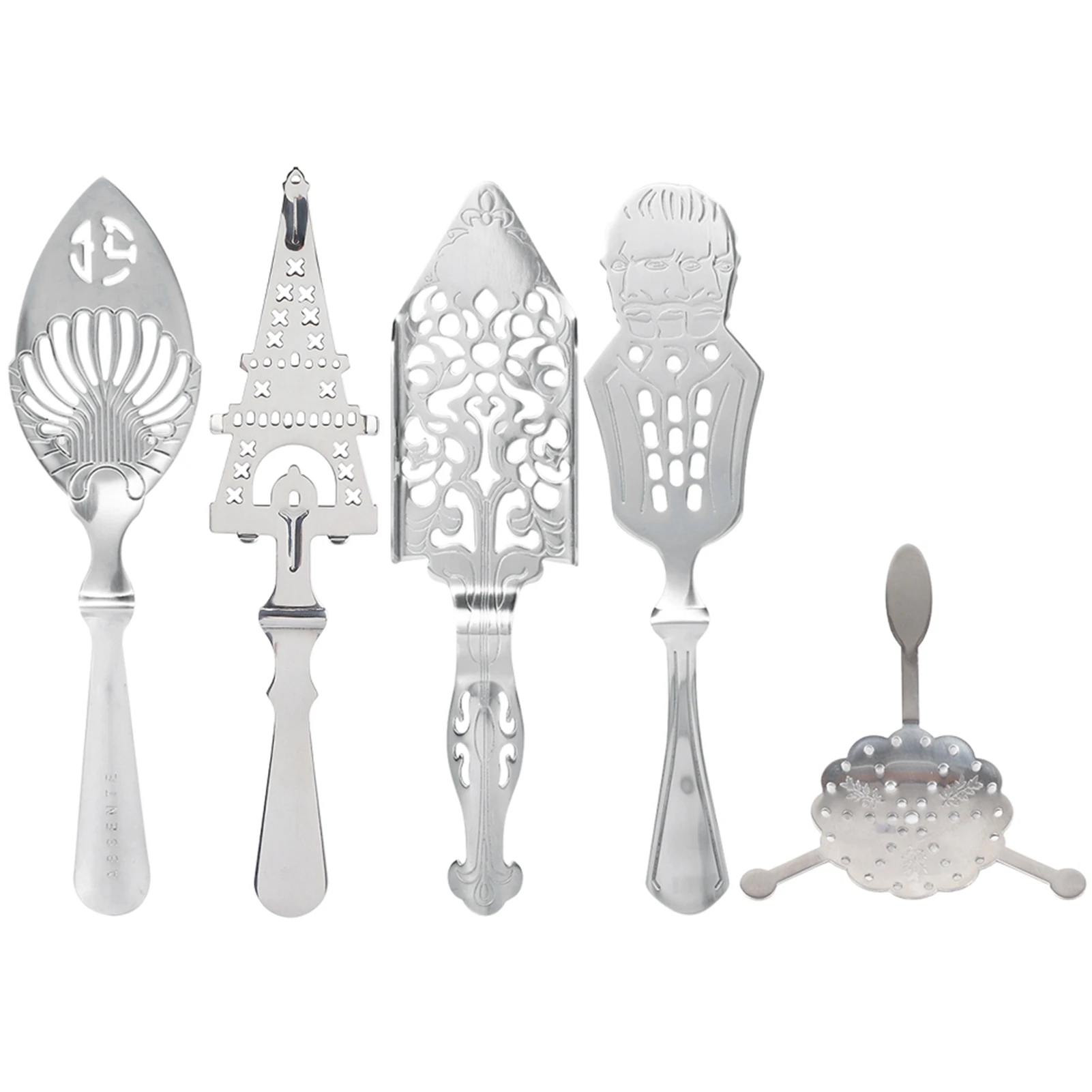 304 Stainless Steel Cocktail Glass Cup Drinking Filter Wormwood Spoon Absinthe Spoons Drinking Spoons cutlery set stainless steel cutlery set