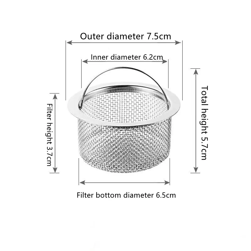 1/2PCS Stainless Steel Bathtub Hair Catcher Stopper Shower Drain Filter Trap Sink Strainer Basin Plug Kitchen Accessories