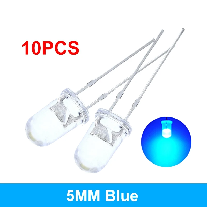 ตัวเลือกสินค้า หลอดไฟ LED สีสันสดใส 5 มม. 10 ชิ้น
