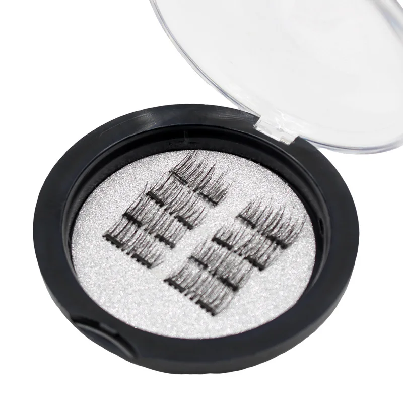 Magnetic Eyelashes 4/8pcs with 2 Magnet Half Eye Natural Reusable Glue Free 3d Mink Fake Eyelash Extension Long Lasting Makeup