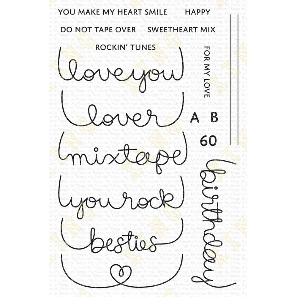 

Mstn Mixtape Sentiments Silicone Stamps Scrapbook Diary Decoration Embossing Template Diy Greeting Card Handmade New Arrival