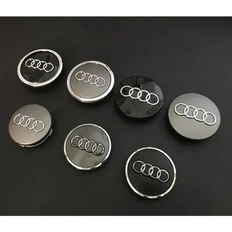 아우디 60/61/68/69/77MM/135MM 자동차 휠 센터 허브 캡 커버 4개 (A6L A7 A8 A3 A4 A5 A6 S3 S4 Q3 Q5 Q5L Q7 RS3 RS4 RS5 RS6 TT 용)