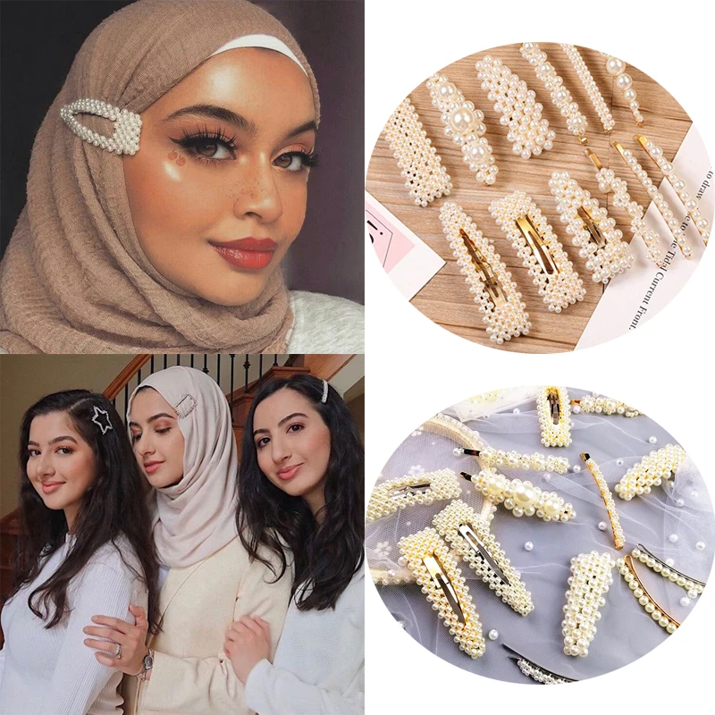 Pearls Beads Hair For Hijab Muslim Women Hairpin For Headscarf Turban Fashion Hair Hijab Accessories Headpieces - Hair Clip - AliExpress