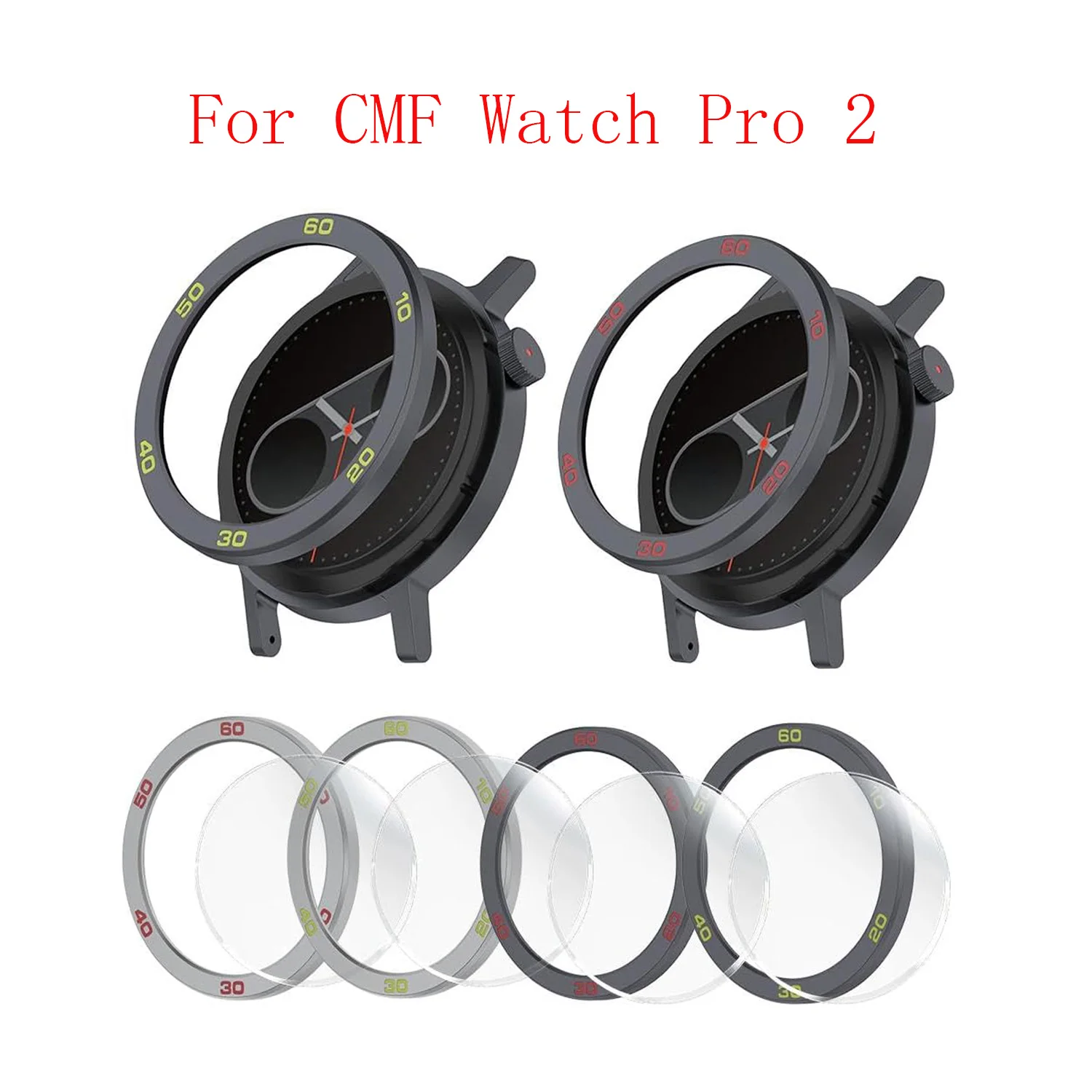 Enhanced Metal Bezel Ring with Tempered Glass Film for Smartwatch Protection