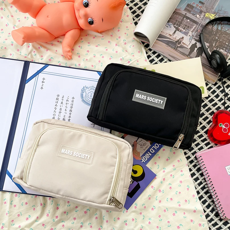 Pencil Case Black Large Capacity Pencilcase Trousse Scolaire Gift 2 Medals Pen Case Cute Stationery Estuche Escolar Pencil Box