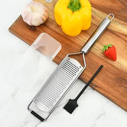 Premium Stainless Steel Cheese and Lemon Zester Grater - Durable Kitchen Gadget Shredder (Silver)