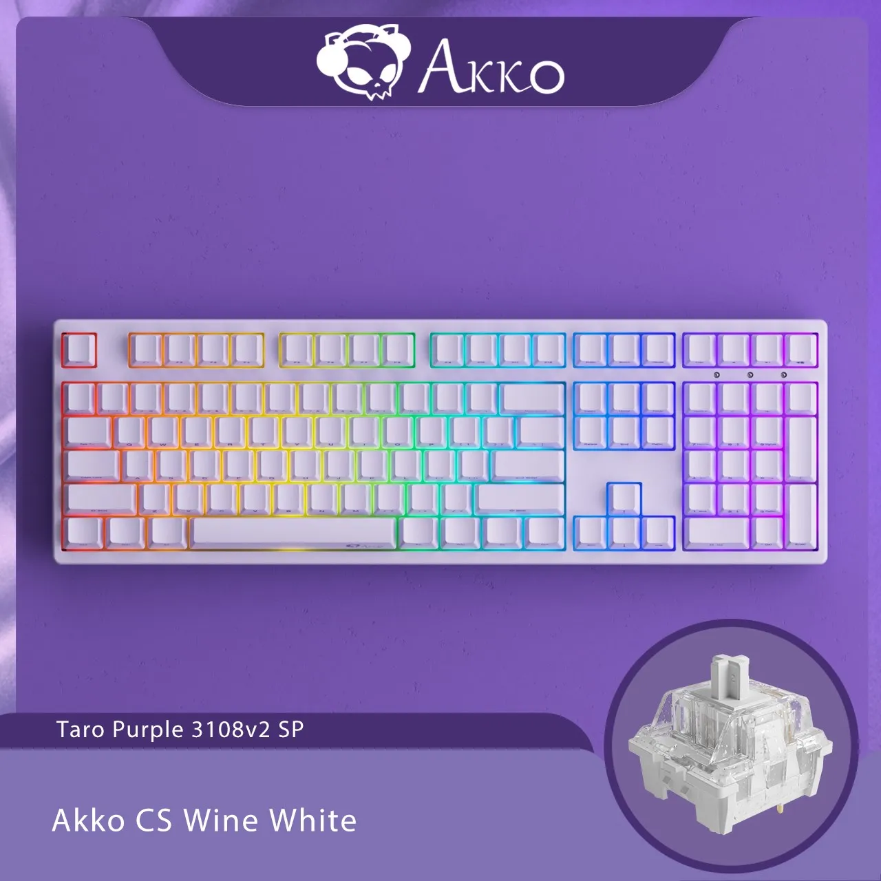 Akko 3108v2 SP Taro Purple Wired Mechanical Keyboard OEM
