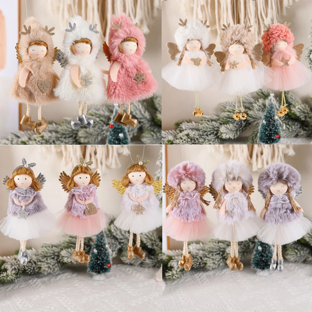 Navidad Christmas Cute Girl Doll Set for Home New Year Gift Xmas Tree Pendant