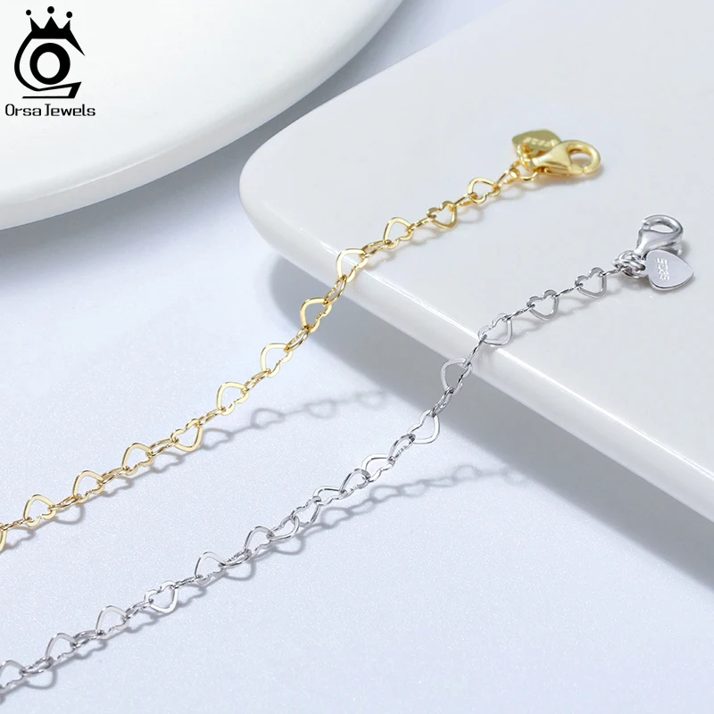 Anklet bracelets silver anklets ankle chain ORSA JEWELS 925 Sterling Silver Anklets Chain Minimalist Link Chain Foot Bracelet Summer Beach Accessories Women