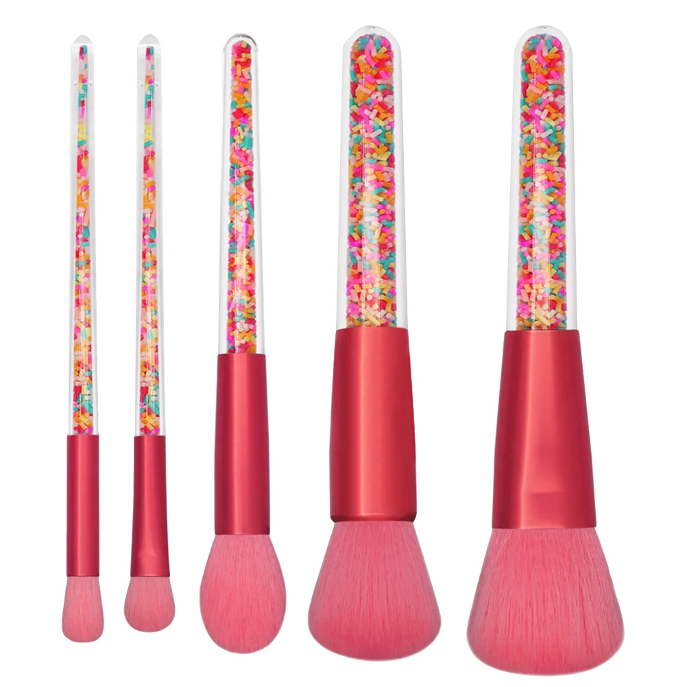 

5 Pcs Makeup Brush for Woman Cosmetics Liquid Blush Powder Foundation Eye Shadow