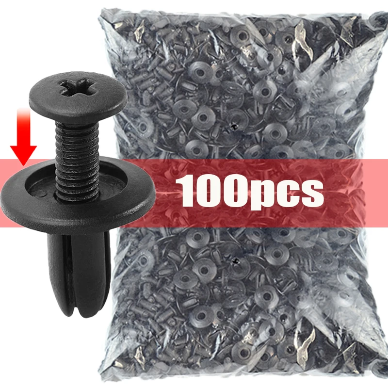 100pcs 8mm Plastic Rivets Fasteners Screw Car Bumper Fender Black Rive –  DSWsave