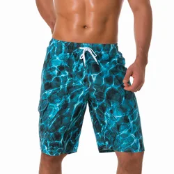 Summer Quick Dry Beach Shorts Men Casual Gym Fitness Short Pants Breathable Surf Board Shorts Swim Trunks Bathing Suit Swimwear