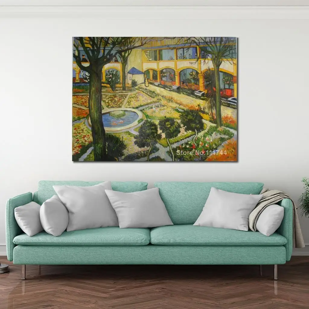 

Garden of Hospital in Arles Vincent Van Gogh Famous Paintings Oil Canvas Reproduction High Quality Hand Painted