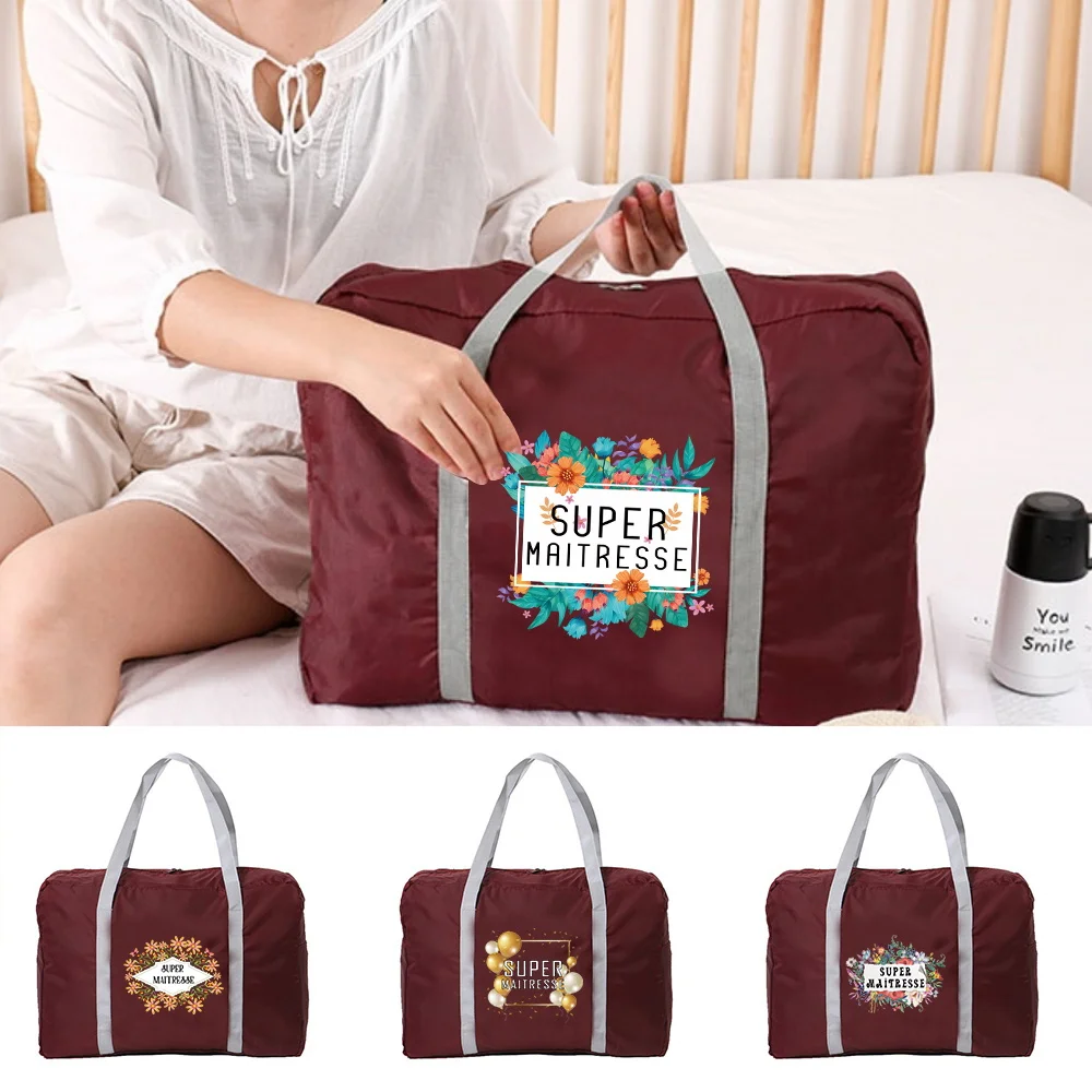 

Large Travel Bag Foldable Bag for Travel Tote Ultra Light Storage Capacity Portable Fashion Trolley Luggage Storage Bag