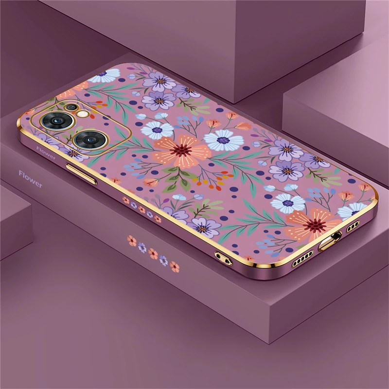 Elegant Shockproof Silicone Flower Case - Premium Protective Plating Design