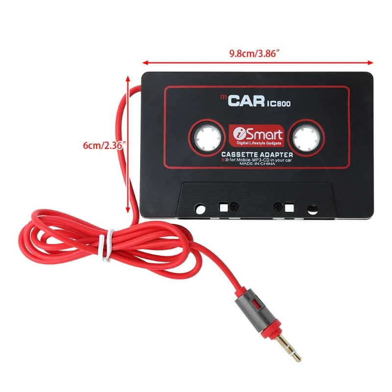 3.5mm Plug Universal Car AUX Magnetic Tape Cassette Recorder Adapter Converter MP3 AUX Cable Player Parts D7YA