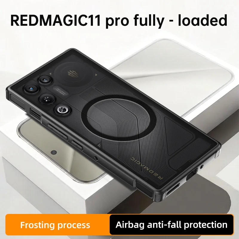 Translucent Shockproof Phone Case with Matte Frame and Magnetic Wireless Charging Back Cover