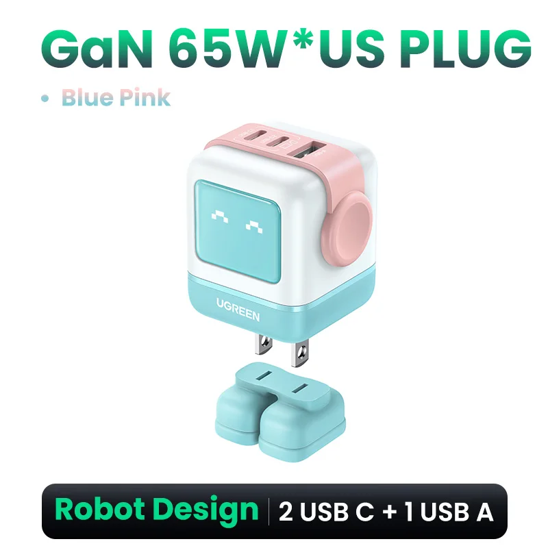 US GaN 65W Blue Pink