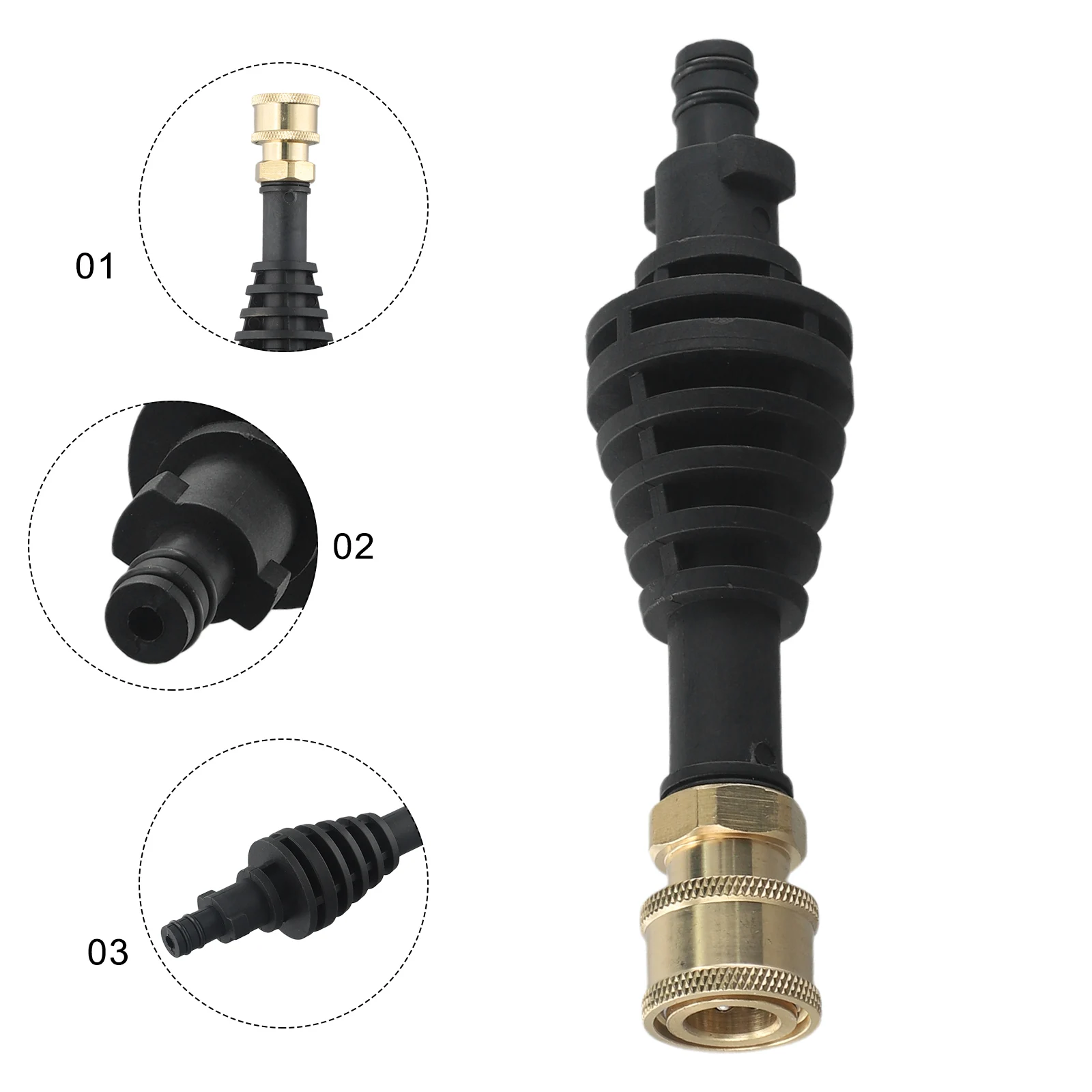 For WORX WA4013 Short Lance Accessory Extension Rod Adapter Black Number 60046622 Replacement Garden Cleaning Car Wash Tool 3