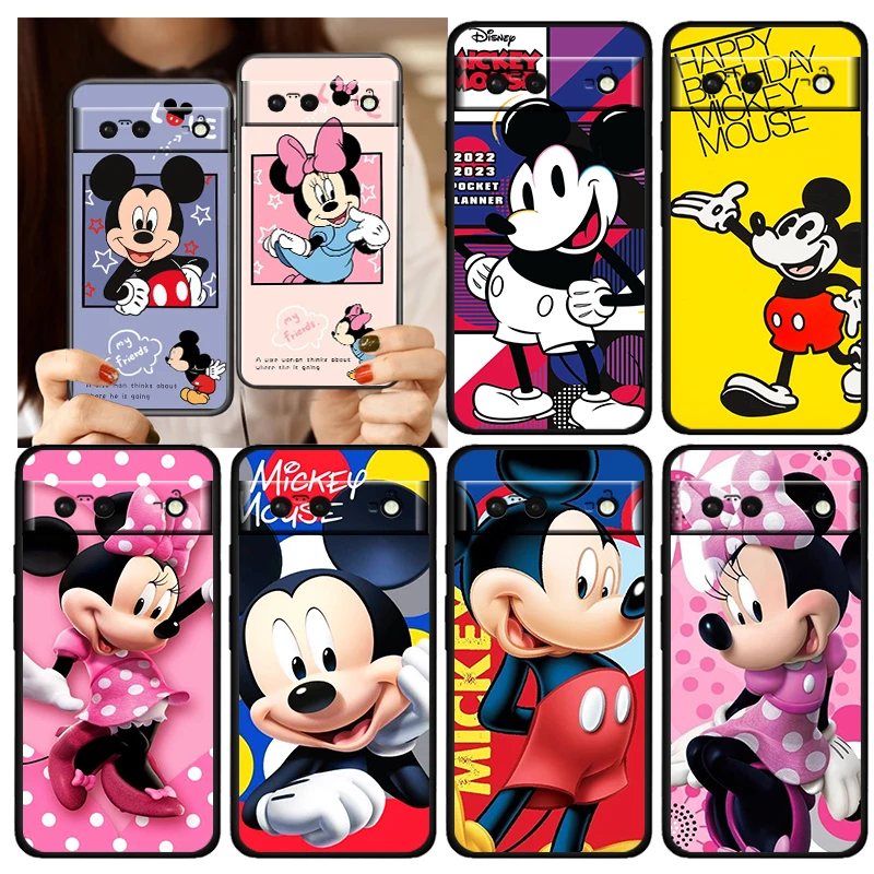 Animado Detectar Dependiente Disney Funda de silicona para teléfono móvil, carcasa bonita de Mickey Mouse  para Google Pixel 7, 6, 6A, 5, 4, 5A, 4A, XL Pro, 5G, suave, a prueba de  golpes, color negro| | - AliExpress