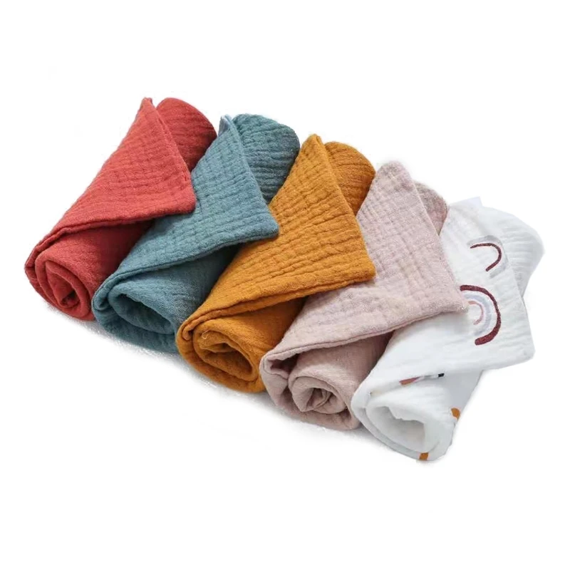 

31x31cm Muslin Baby Washcloths with Strong Absorbent 5 Colors Face Towels