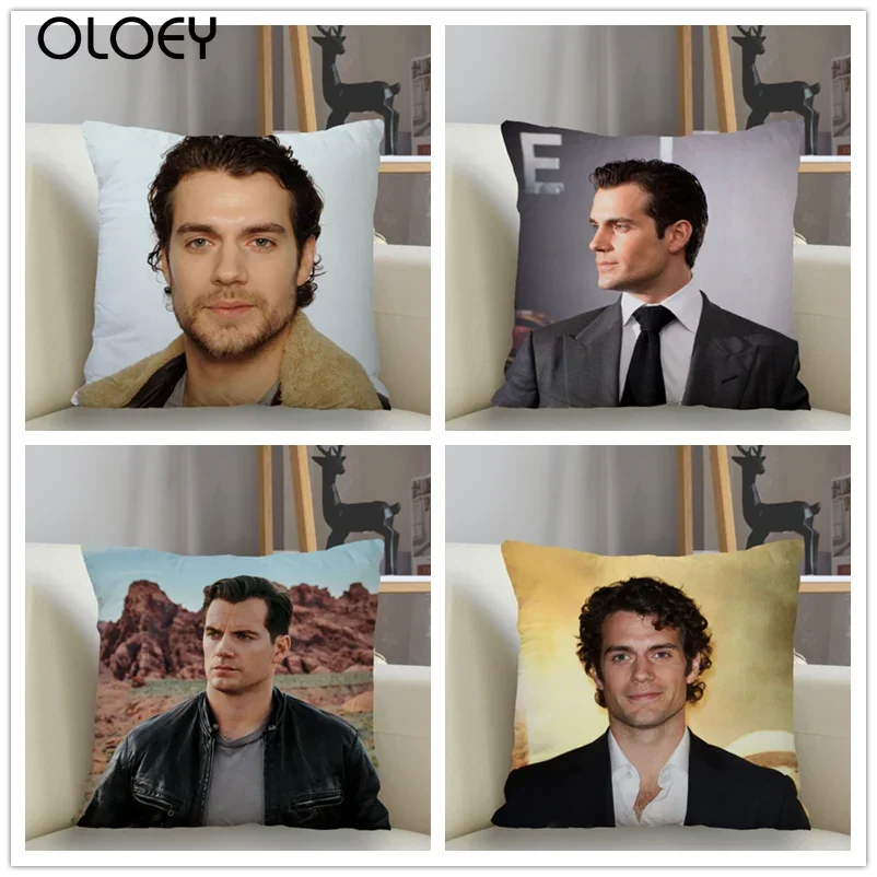 

Henry Cavill Pillowcase Custom Square Pillow Cover Case Zipper Pillowcase 45*45cm Drop Shipping