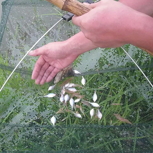 Portable Foldable Automatic Fish Net Net Folded Fish Mesh Baits Trap Cast Crab Shrimp Cage Fishing Gadgets Mesh Fish Tool 3