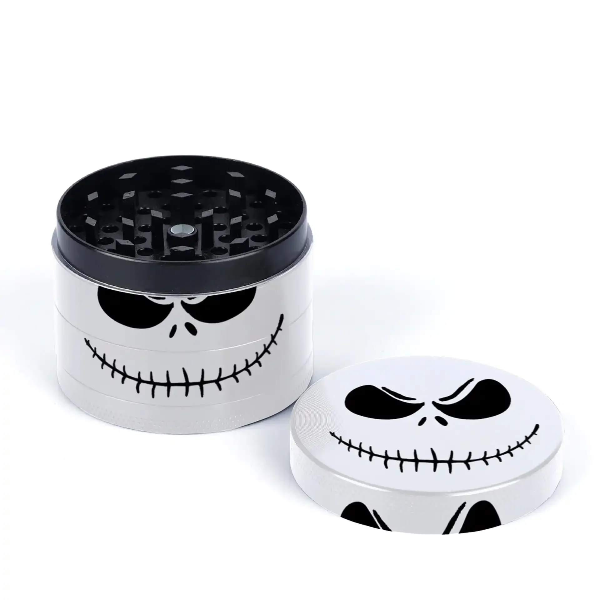 2" Black Skeleton Picture Metal Herb Grinder 6