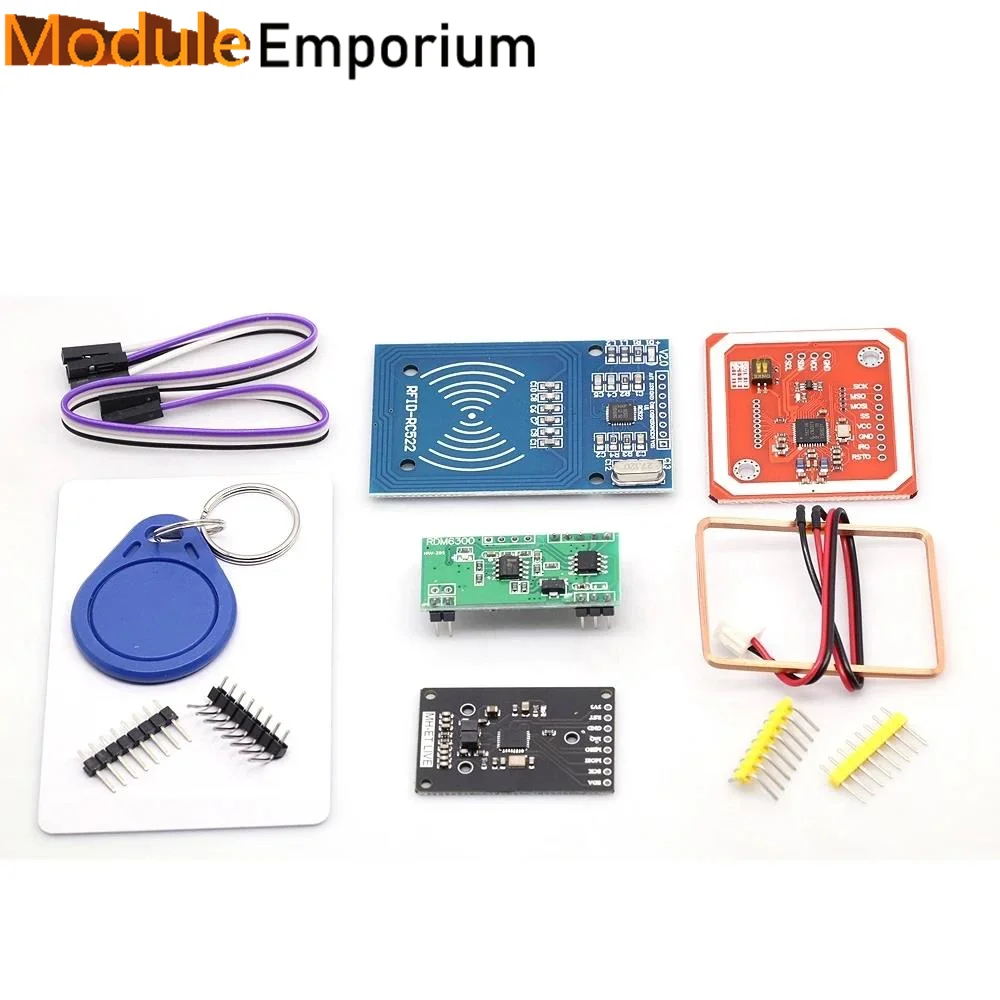 Флуоресцентный радиочастотный модуль RC522, флуоресцентные модули PN532 RDM6300 S50 13,56 МГц 125 кГц 6 см с бирками SPI, запись и чтение для arduino uno 2560