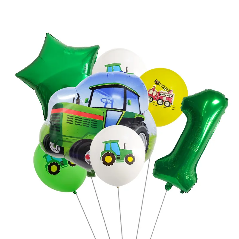 

Excavator Construction Vehicle Printing Latex Foil Helium Balloons for Kids Boys Construction Party Decoration