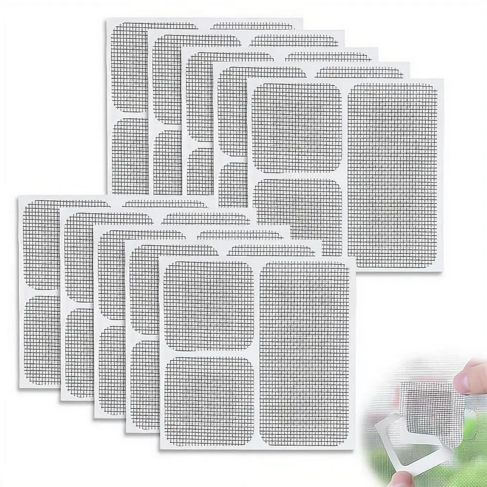 10pcs 창 스크린 수리 테이프 고정 네트 창 홈 접착식 창 네트 모기 방지 메쉬 도어 모기장 패치 수리