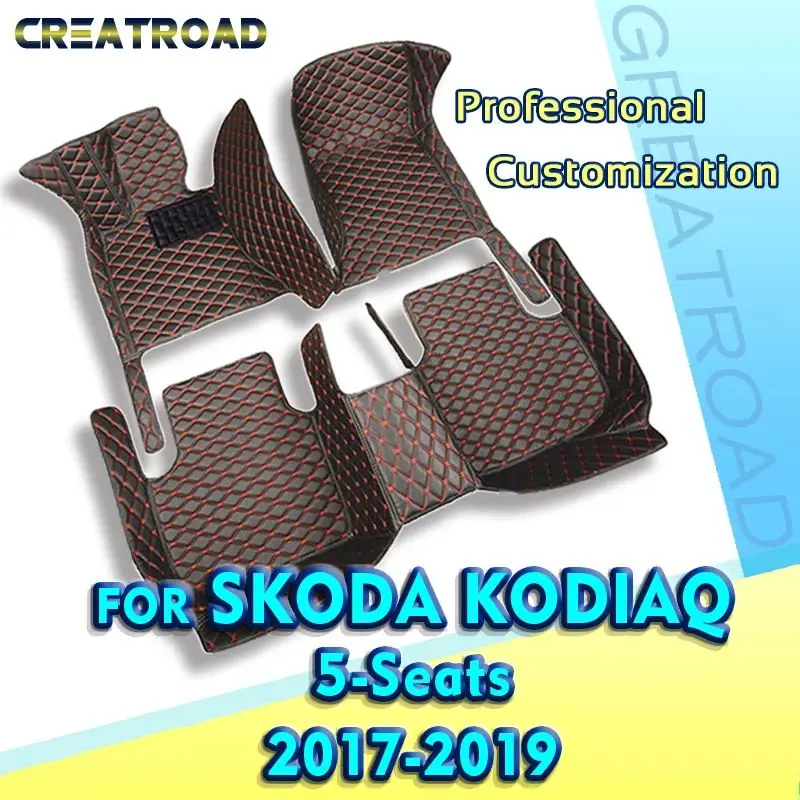 

Автомобильные коврики для Skoda Kodiaq, пять сидений, 2017, 2018, 2019, индивидуальные автомобильные подкладки для ног, Обложка, аксессуары для интерьера