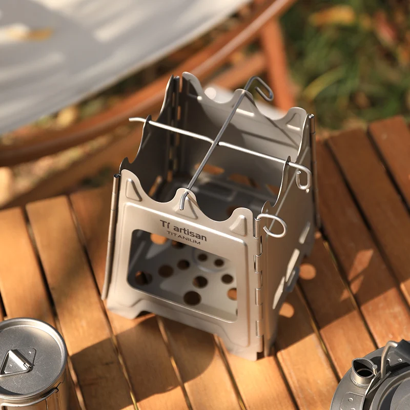 Compact Foldable Outdoor Fire Pit - Stainless Steel/Titanium Bonfire Stove