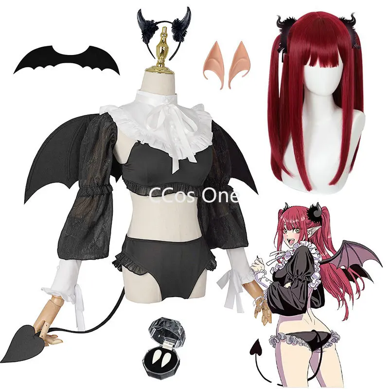 

Cosplay Anime Little Devil Marin Kitgawa Kostum My Dress Up Darling Pakaian Rok Seragam Sekolah Pakaian Karnaval Halloween