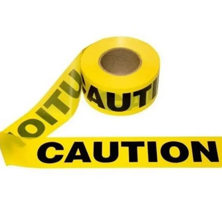 Danger Caution Warning Isolation PE Traffic Warning Tape with Yellow Background and Black Lettering for Safety