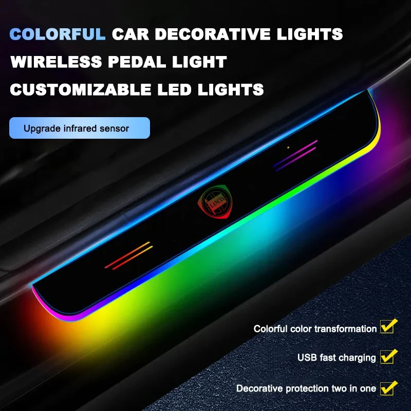 Car Usb Power Led Welcome Pedal Car Scuff Plate Pedal Door Silk Pathway Light Per Lancia Delta Ypsilon Lybra Musa Kappa Voyager